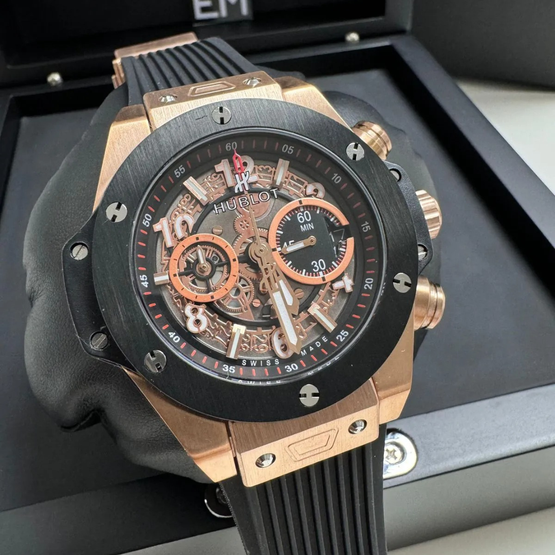 Hublot Big Bang Unico Rosé/Skeleton Dial.