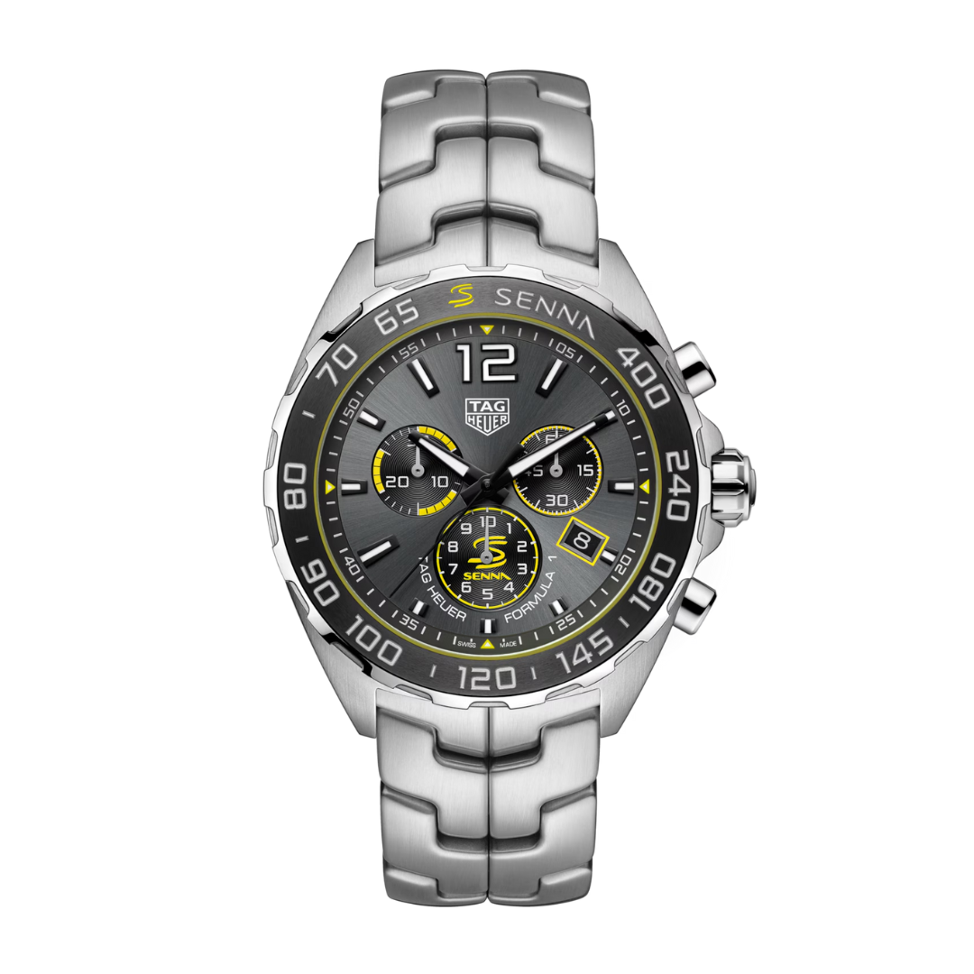 TAG Heuer Formula 1 Senna Chronograph Stainless Steel Black/Yellow – 44 mm