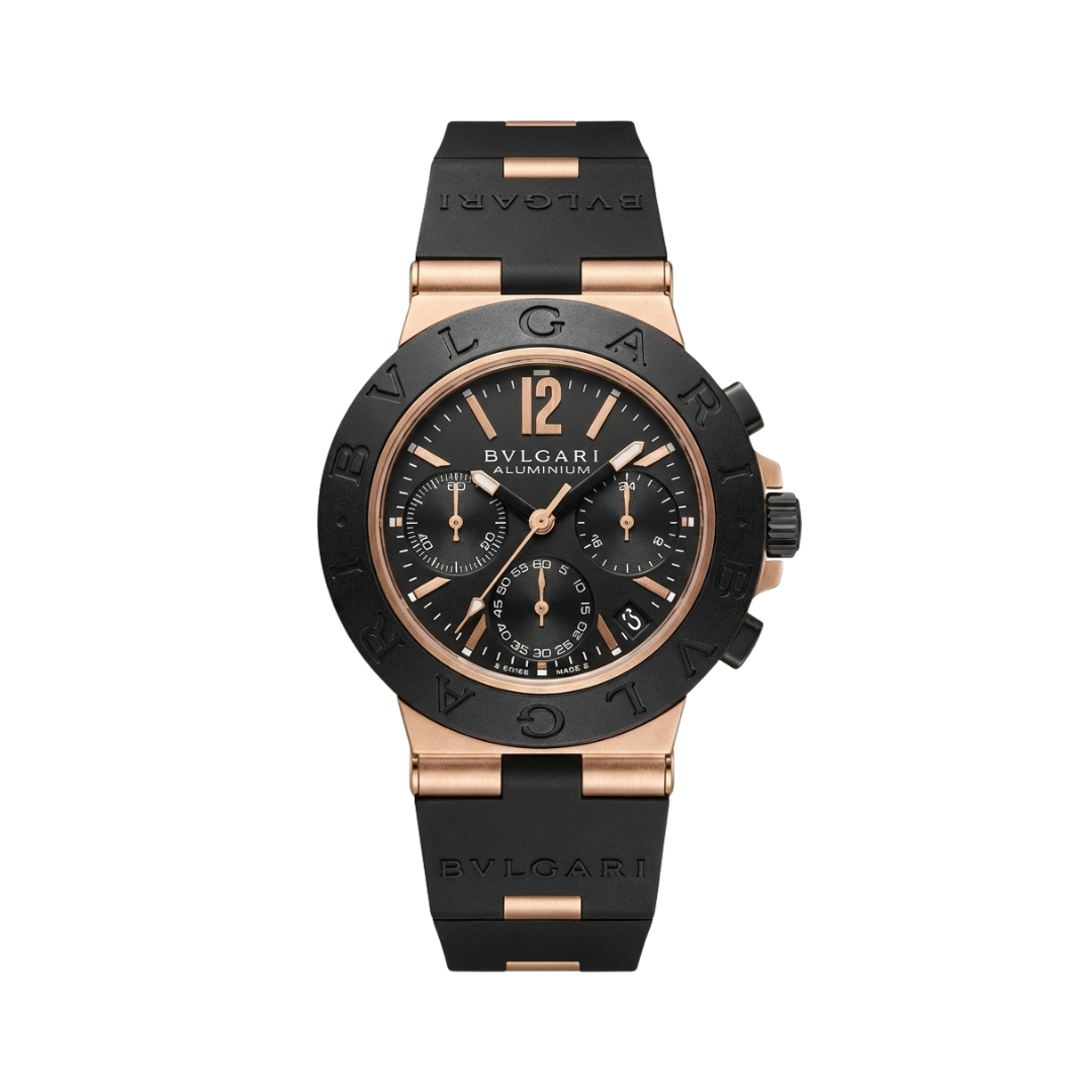Bvlgari Aluminium Chronograph Black/Rose Gold