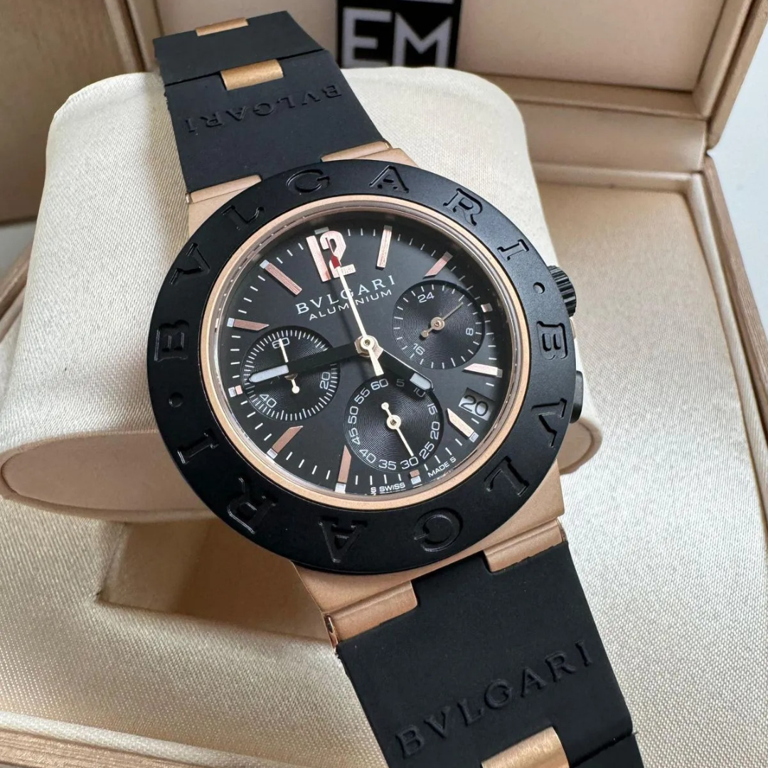 Bvlgari Aluminium Chronograph Black/Rose Gold