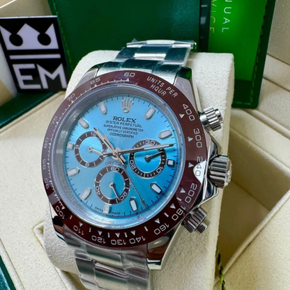 Ice Blue Dial – Brown Ceramic Bezel