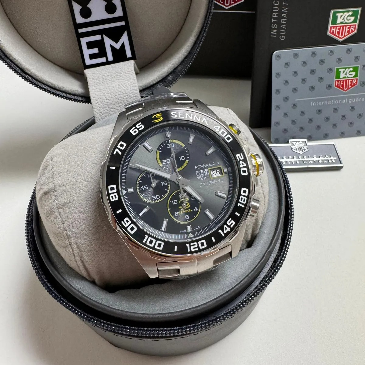 TAG Heuer Formula 1 Senna Chronograph Stainless Steel Black/Yellow – 44 mm
